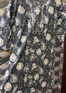 Jaipur Style Cotton kurta Set for woman blue color