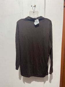 Brown Long Sleeve Polo Top