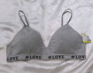 Grey LOVE Band Bra