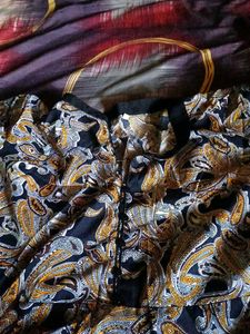 Elegant Paisley Print High-Low Gown