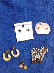 Set Of 7 Earrings, pendant and chain