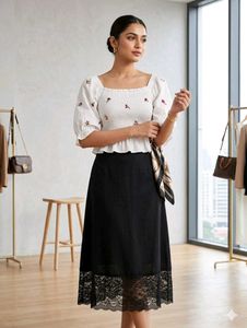 Ming Wei Black Midi Skirt | Size M