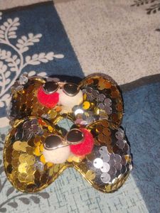 Sparkly Sequin Bow Hair Clips