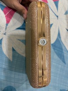 Sparkly Gold Evening Clutch Bag- New