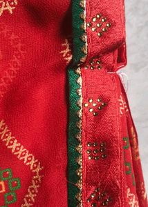Elegant Red Saree with Golden Motifs