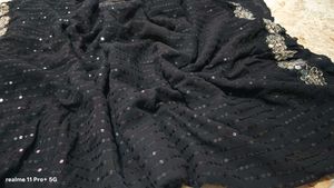 party wear mirror work saree