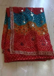Beautiful multi colour Bandhani Saree