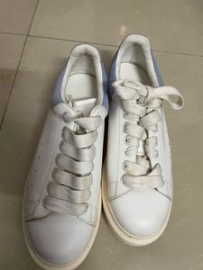 Stylish White & Blue Sneakers