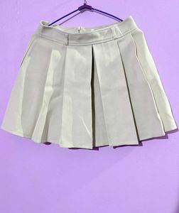 Beige women Mini Skirt