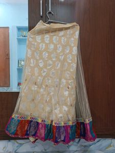 Elegant Brocade Lehenga with Net Dupatta