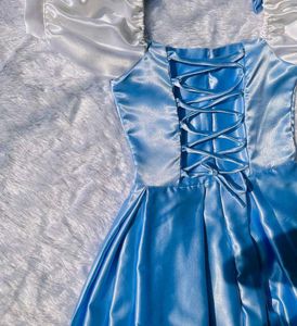 Stunning Blue Satin Dress