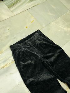 Black corduroy Wide Leg Pants