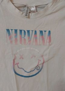 Nirvana Smiley Face Crop Top tag Size M