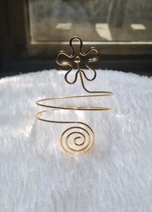 Gold Spiral Serpent Arm Cuff