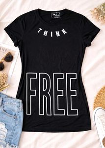 Think Free Black Graphic Tee