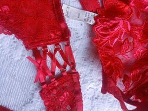 Red Lace Bra and Panty Set