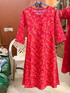 Vibrant Pink Printed Kurta Set