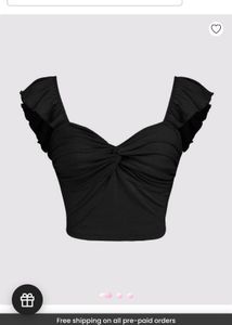 Chic Black Twist Front Crop Top