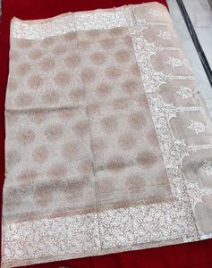 Elegant Paisley self Print Organza Saree ✨