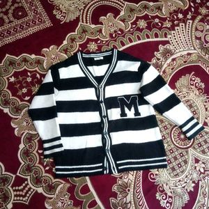Varsity Striped Knit Cardigan