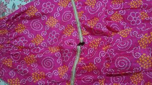Girls Magenta Floral Embroidered Top With Sharara