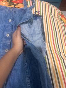Denim Button-Down Midi Dress
