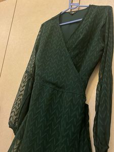 Emerald Green Wrap Dress