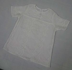 White Broderie Anglaise Top