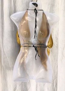Sparkly Gold Halter Bikini Top