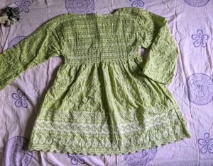 Light Green Coloured Chikankari Top/Tunic