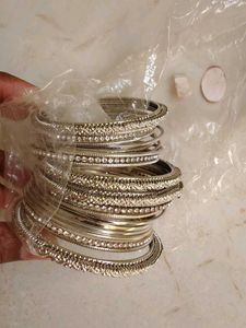 Elegant Silver Bangles Set