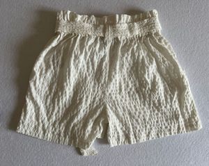 Cream Tie Waist Shorts