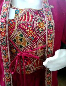 Pink Ethnic Kurta Set with Jacket