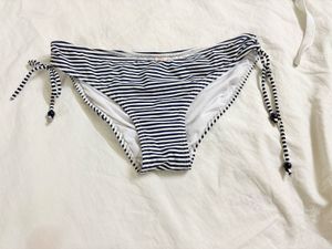 Striped Bikini Bottom with Ties