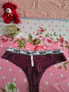Combo: 2 VS PINK Thongs - Maroon &amp; G