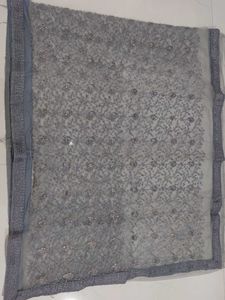 Beautiful Grey Colour NET SAREE