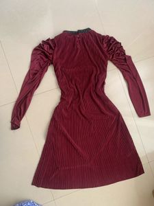 Elegant Burgundy Velvet Dress