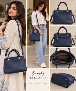 Chic Navy Blue Handbag