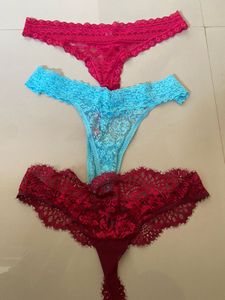 Lace Thong Panties - Set of 3