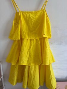 Vibrant Yellow Tiered Sundress