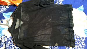 Sheer Black Button-Up Top/Shirt