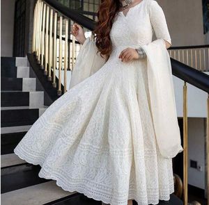 Elegant White Chikankari Kurta Set
