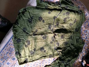 Green Floral Off-Shoulder Top
