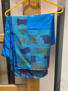 Turquoise blue Silk Skirt with Dupatta