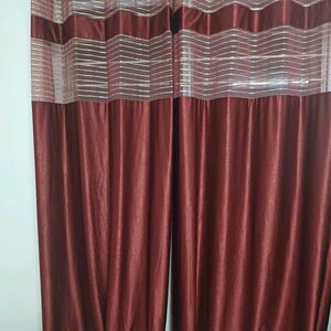 Elegant Maroon Curtains - Set of 2 (Total 6)
