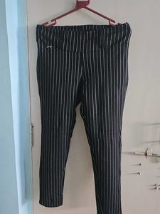 officewear formal Striped Black Pants