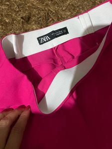 zara formal pant Vibrant Pink Flare Pants