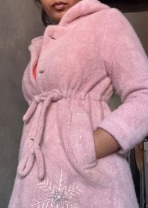 Chic Pink peachy Hooded Jacket