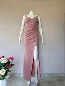 Elegant Pink Maxi Dress with Sparkle
