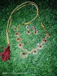 Exquisite Gold Plated Diamond stone Necklace Set